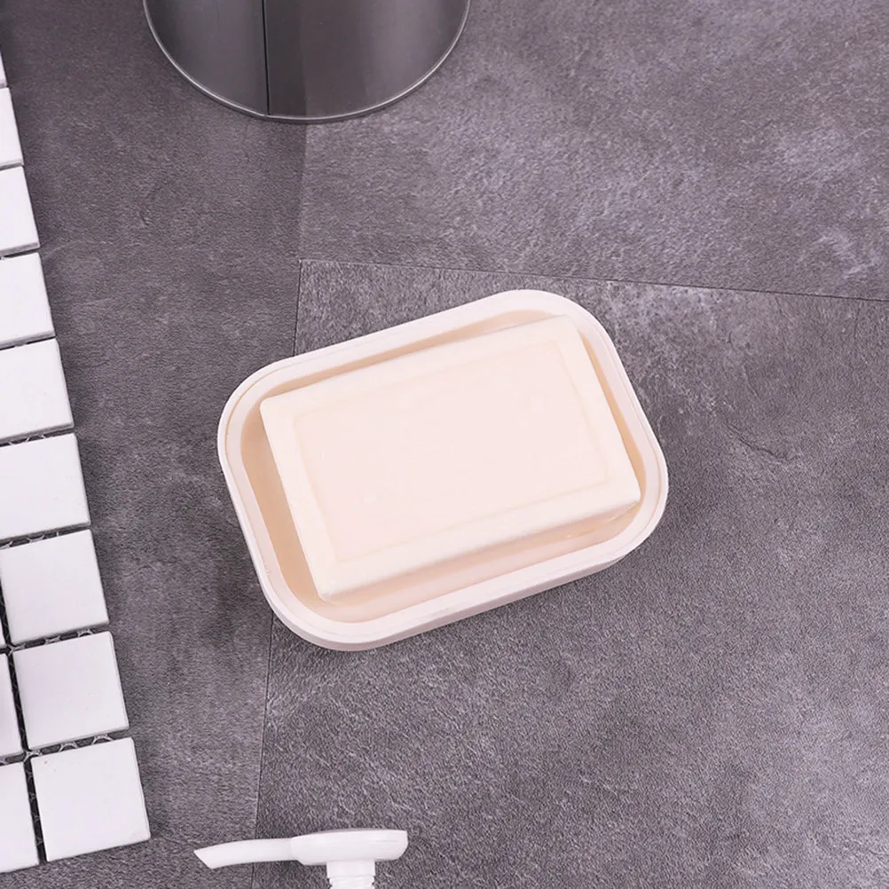 

4Pcs Soap Box Double-Layer Drained Soap Tray Holder Travel Bathroom Toilet Storage Organizer Gray Blue Khaki Light Green White