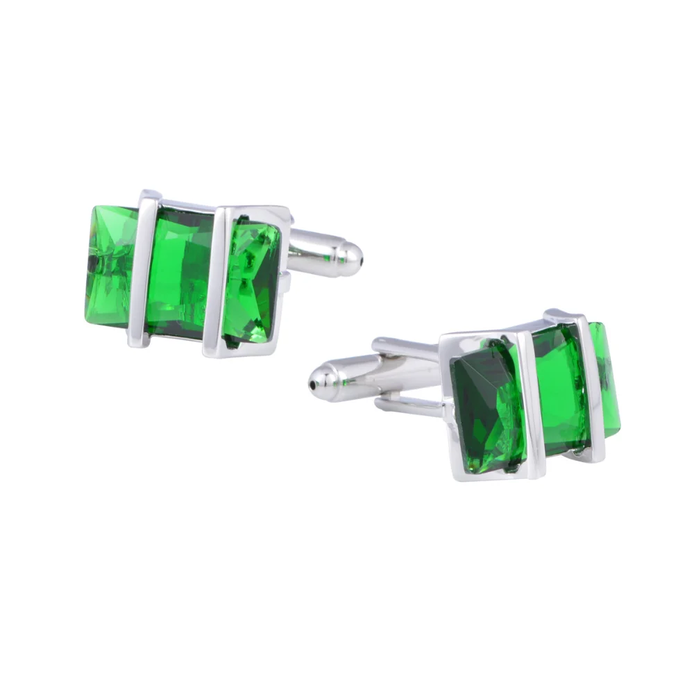 Men's Square Gemstone Business Formal Wear Accessory Crystal Cufflinks Exquisite Cufflinks for Banquets and Weddings
