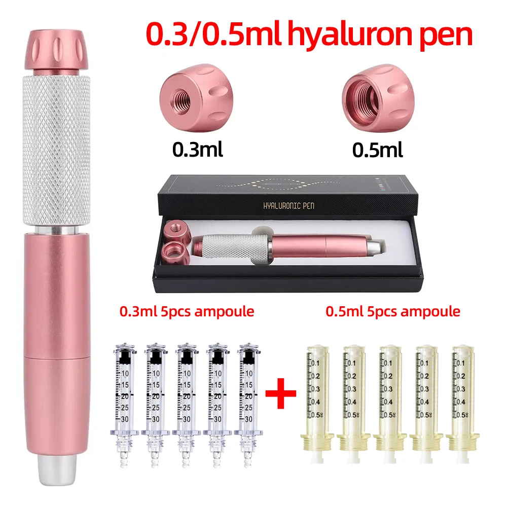 

0.3/0.5ML Hyaluronic Acid Pen Lip Plumping Wrinkle Removal Lip Syringe Nebuliser Adjustable Pressure Pen Anti-Wrinkle Tools