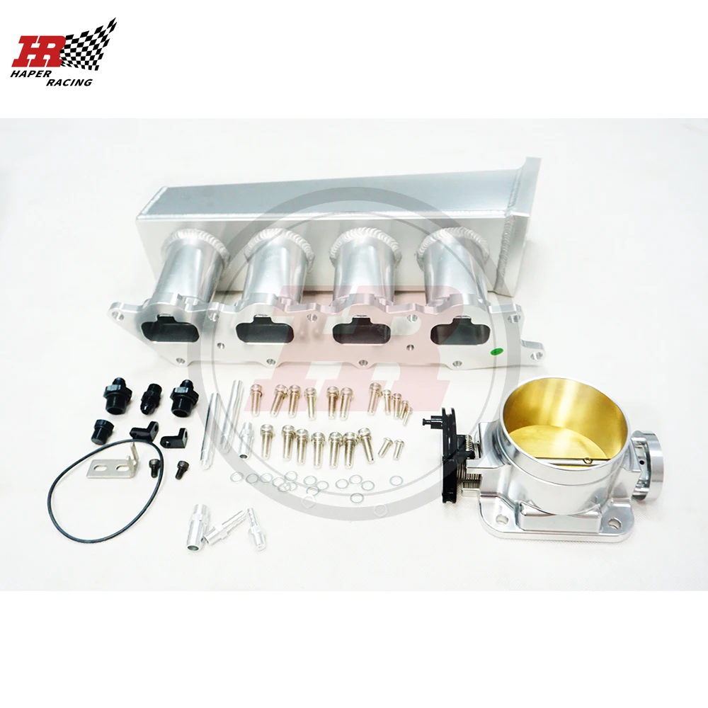 HP RACING Aluminum 90mm Throttle body billet Intake Manifold  For Mits ubishi EVO 4-9