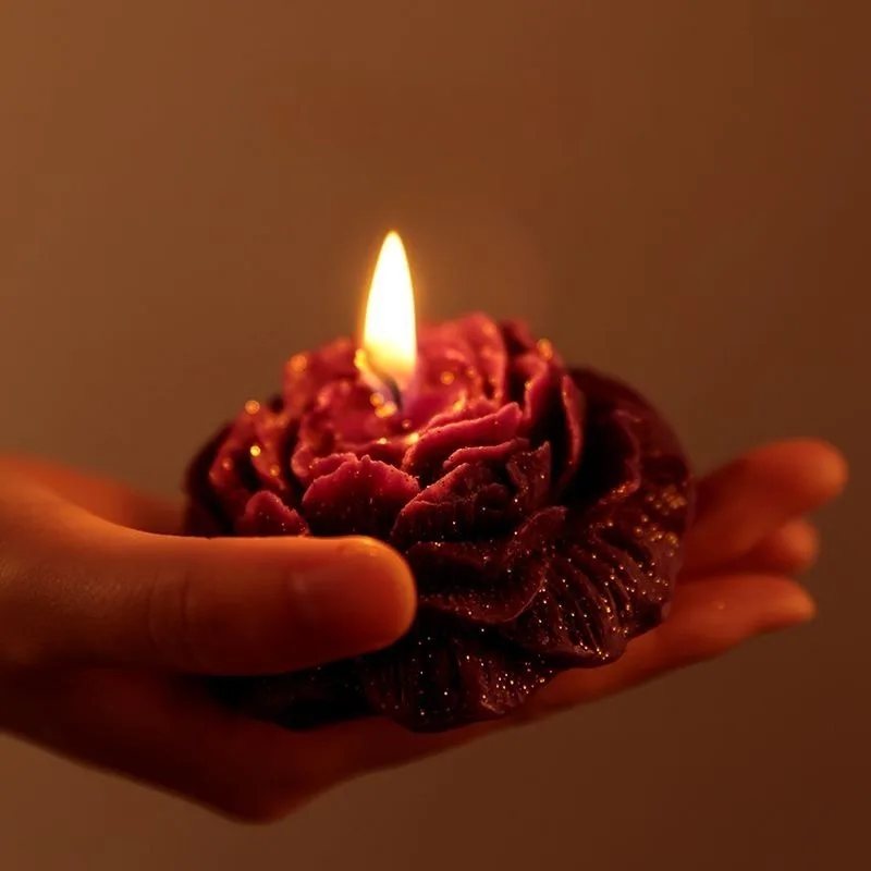 Low Melt Point 42°C Aromatherapy Candle Rose Peony Flower Shape Handmade Scented Wax for Birthday Gift Romantic Home Decor view 2