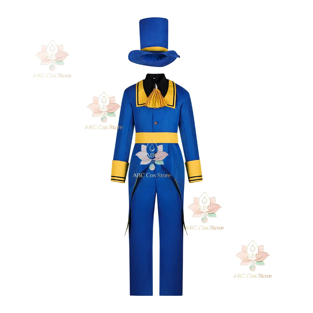 Disfraces de Cosplay de Game The Freak Circus Ticket Taker, Bilheteiro, Bil, Payaso, Peluca, Abrigo, Pantalones, Sombrero, Máscara, Guantes, Conjuntos Completos para Fiesta de Terror