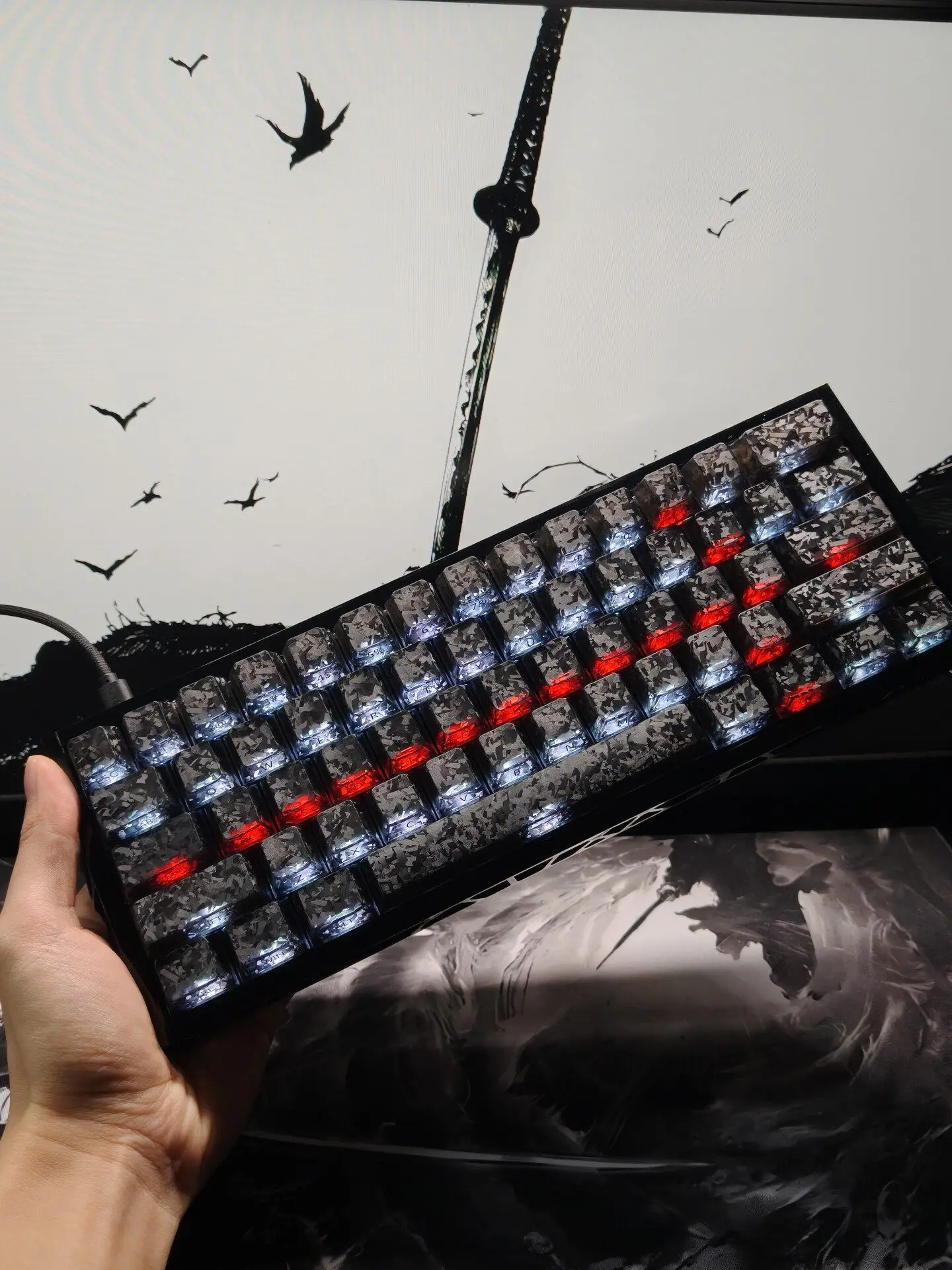 Custom 60% Layout Compact Gaming RGB Magnetic Axis Keyboard Manga lion mad60 tarantula win60 custom RGB magnetic axis keyboard