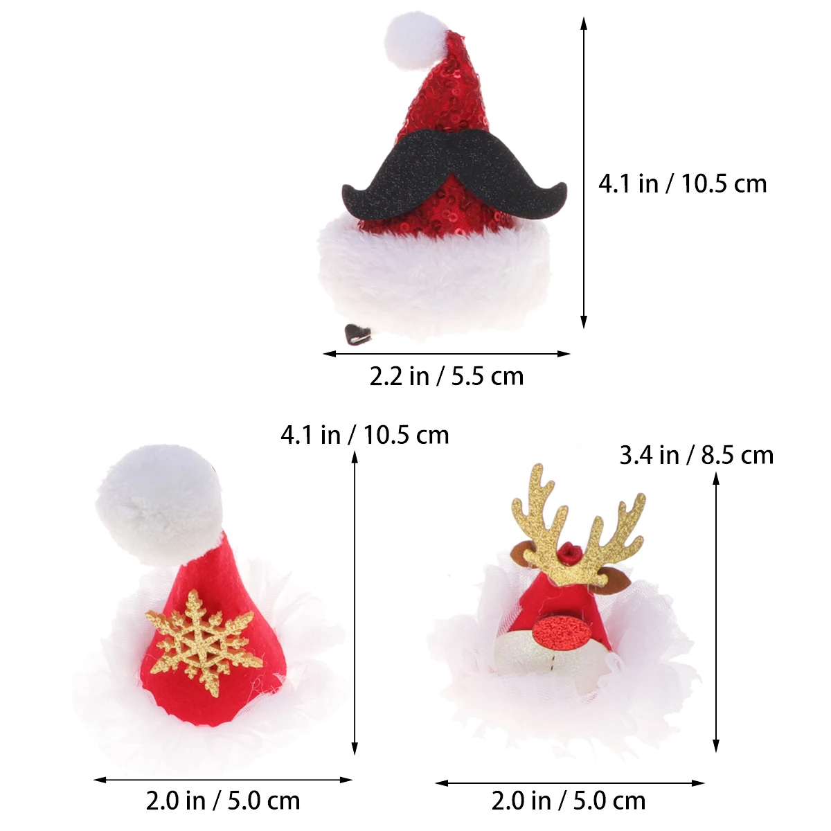 

6PCS Christmas Decorative Hairpin Clips for Kids Women Durable Material Festive Vibe Santa Hat Sweet Unique Gift