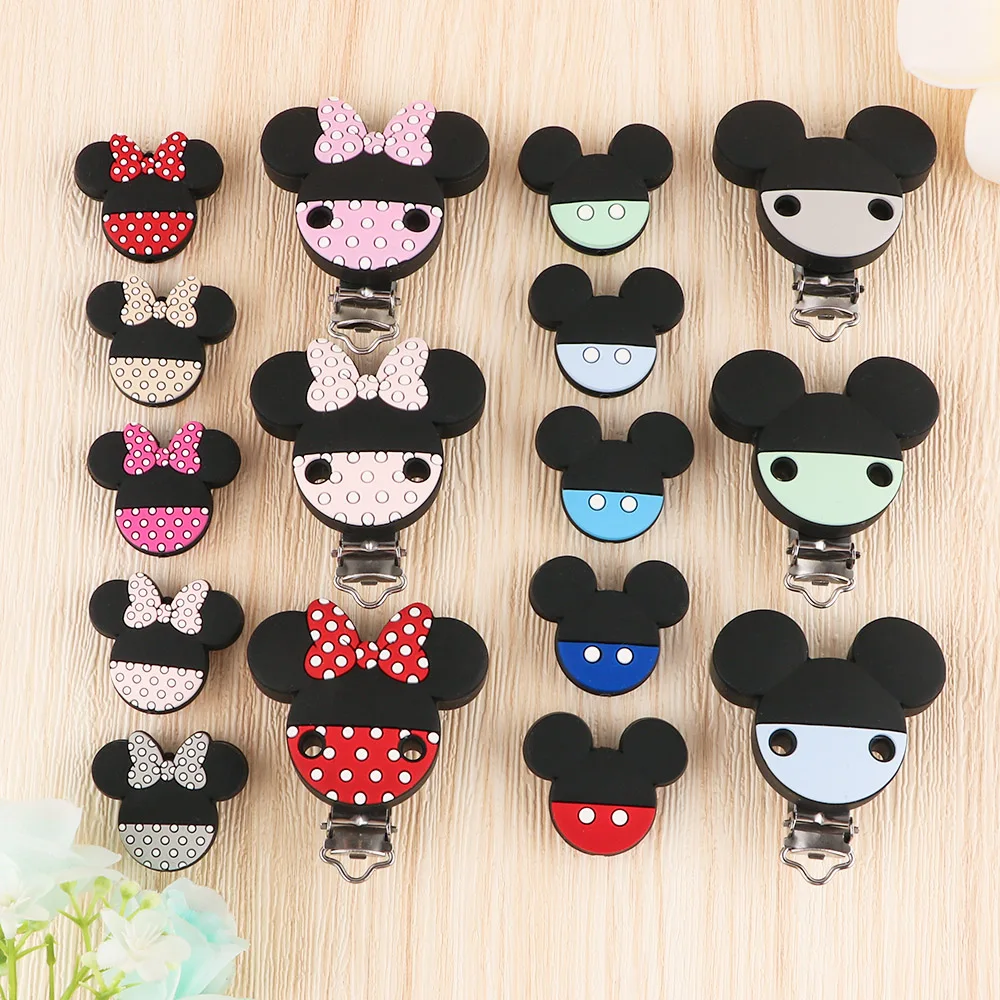 Silicone Beads Mouse Shape For Jewelry Making Baby Pacifier Clips Food Grade Teethers DIY Pacifier Chain Necklace Accessories