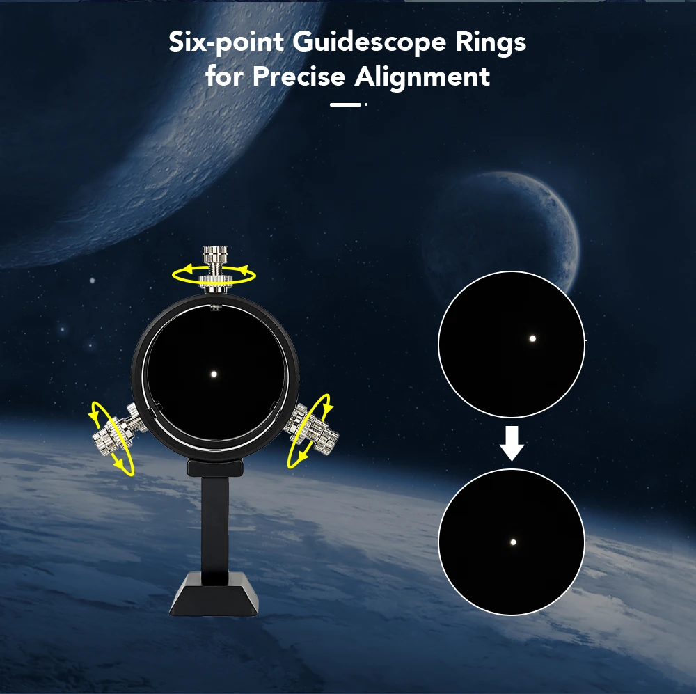 SVBONY SV165 Mini 40mm F/4 Guide Scope 1.25”&T2 für Deep-Sky-Fotografie, 6-Punkt-Führungsscope-Ringe, CNC-gefräst aus Aluminiumlegierung – Detail 4