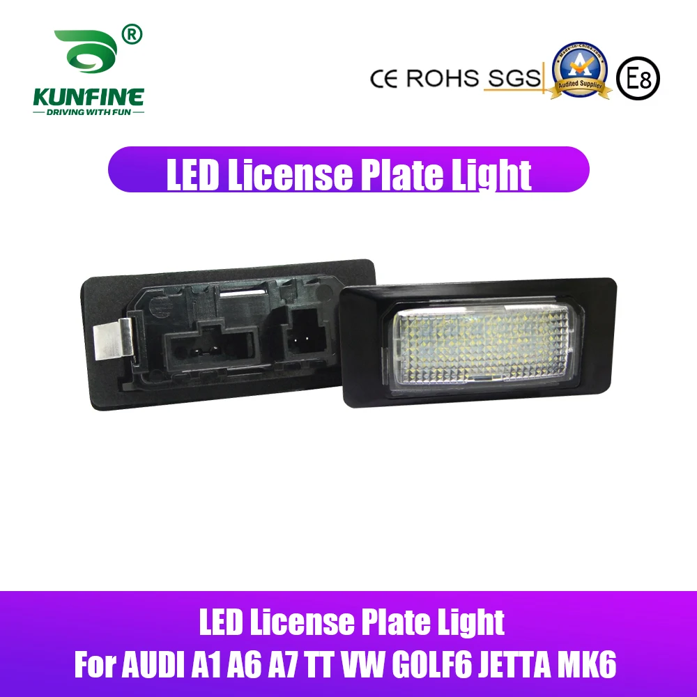 2PCs Car LED Number License Plate Light LED License Lamp For AUDI A1 A6 A7 TT VW GOLF6 JETTA MK6