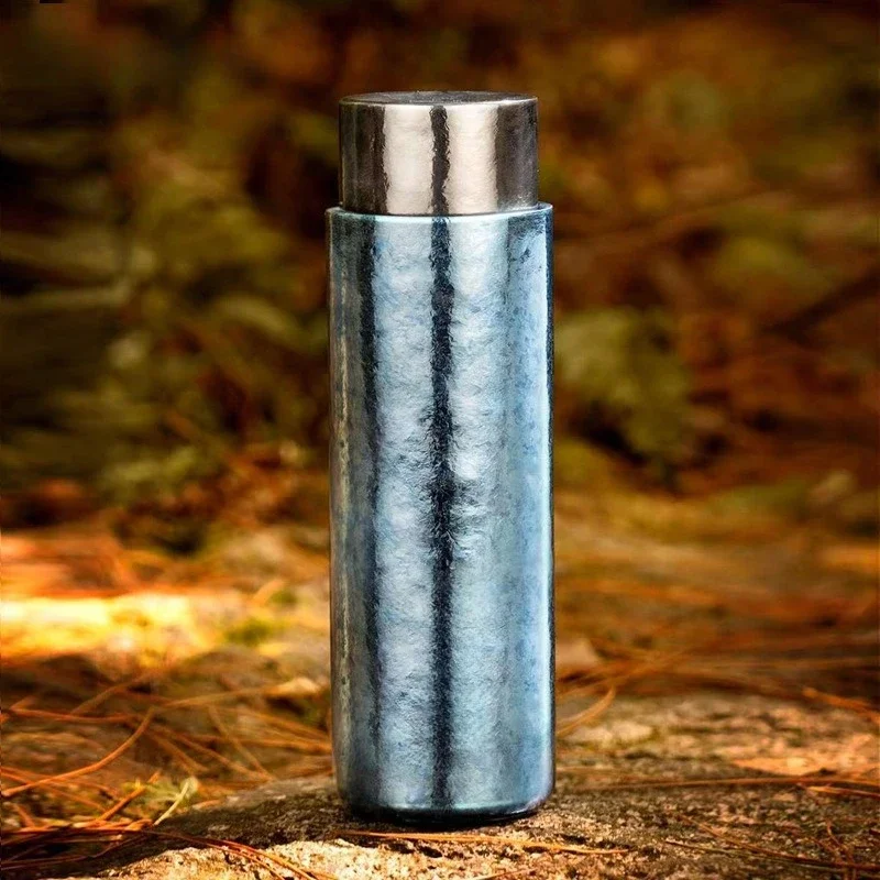 Pure titanium double-layer thermos cup with gift box, gift with tea compartment, convenient for making