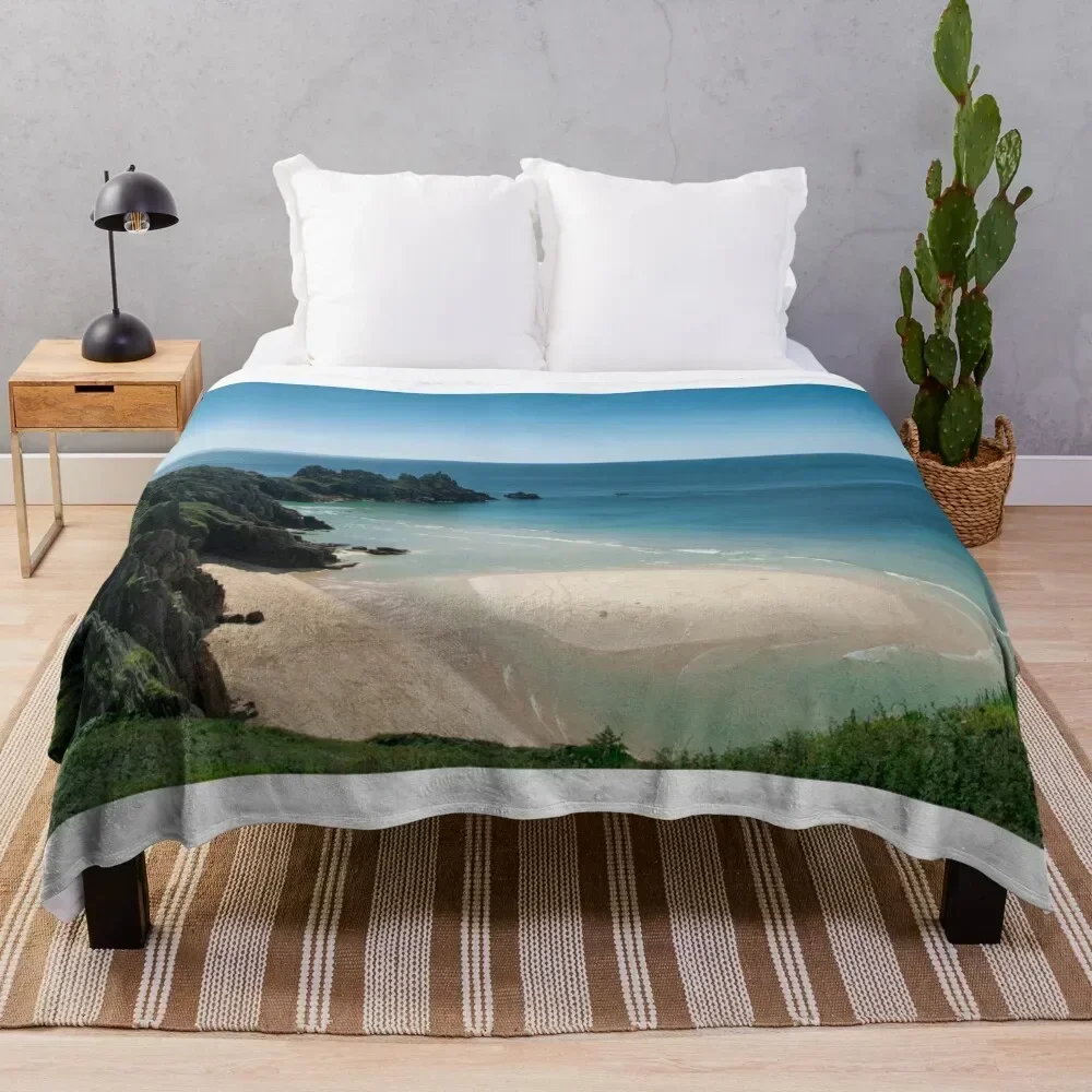 

Pedn Vounder Beach Cornwall, Poldark film location, Throw Blanket Portable Lightweight Blanket for Travel Camping