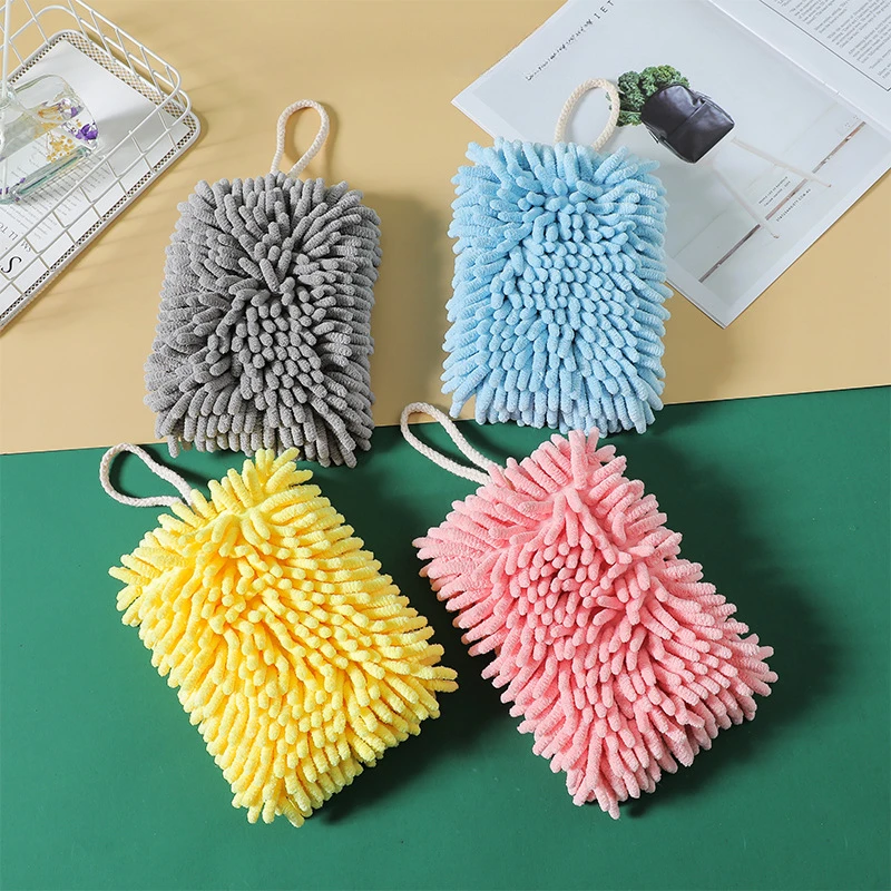 Quick Dry Hand Towels Kitchen Bathroom Hand Ball with Hanging Loop Microfiber Super Absorbent Cleaning Cloth