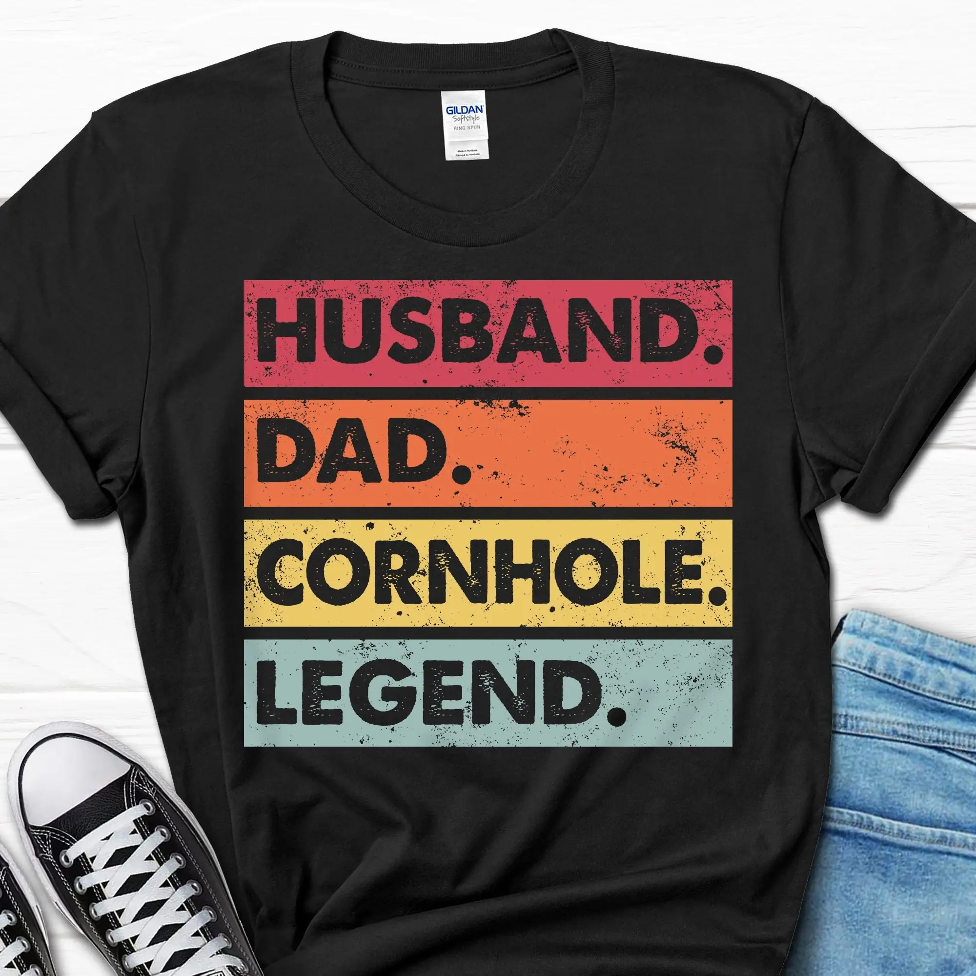 Husband Dad Cornhole Legend Corn Hole Player Men's T Shirt Funny s for Him