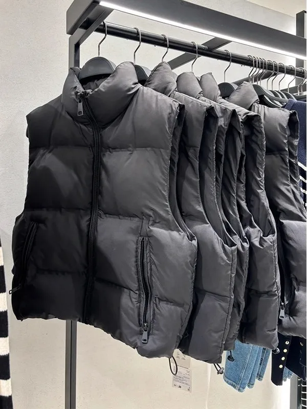 

Autumn Winter Casual Loose Svel Zipper Cotton Vest ort Faionable Women's Top Polyester Fiber Regular Length