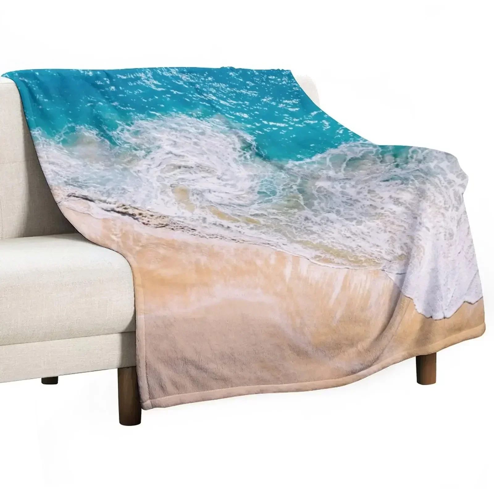 Sunny Beach Throw Blanket for sofa Soft Plaid Fashion Sofas Sofa Picnic halloween Blankets