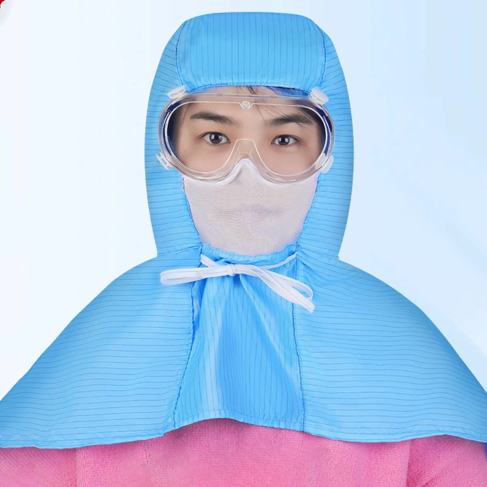 

Anti-Static Hood Breathable Particle-Resistant Cape Hat Cleanroom Hood Long-Lasting Safeguarding Head Cover Skin-Gentle