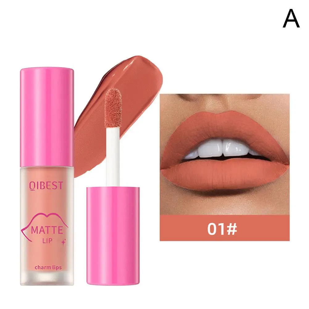 Dark Brown Lip Glaze Matte Liquid Lipstick Makeup Waterproof Gloss Cosmetics Tint Sexy Velvet Lip Pigment Red Lasting Lip O2s8