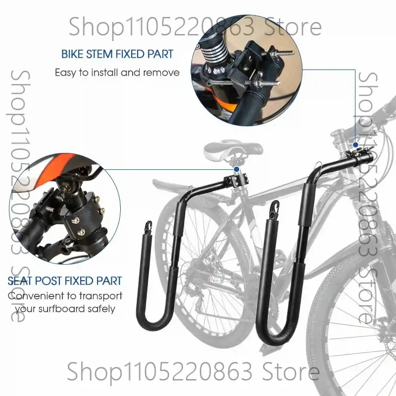 

Seat Post Rack Surfboard Rack Easy to Install Aluminum Alloy Foam Longboard Carrier Holder Rack