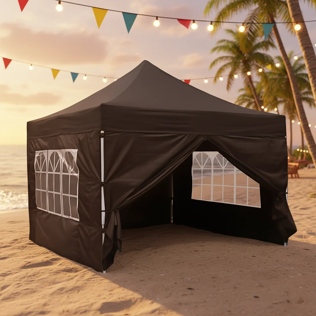 Pavilion Outdoor Activity Tent 3*4.5 Meter Iron Oxford Fabric Waterproof All Seasons Folding Awning Square