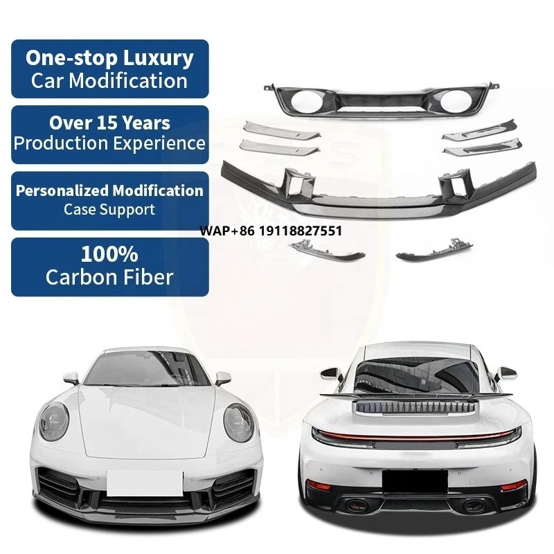 

Dry Carbon Aero Kit for 911 992.2 OEM Body Kit Front Lip Bumper Trims Rear Diffuser Bodykit Car Styling