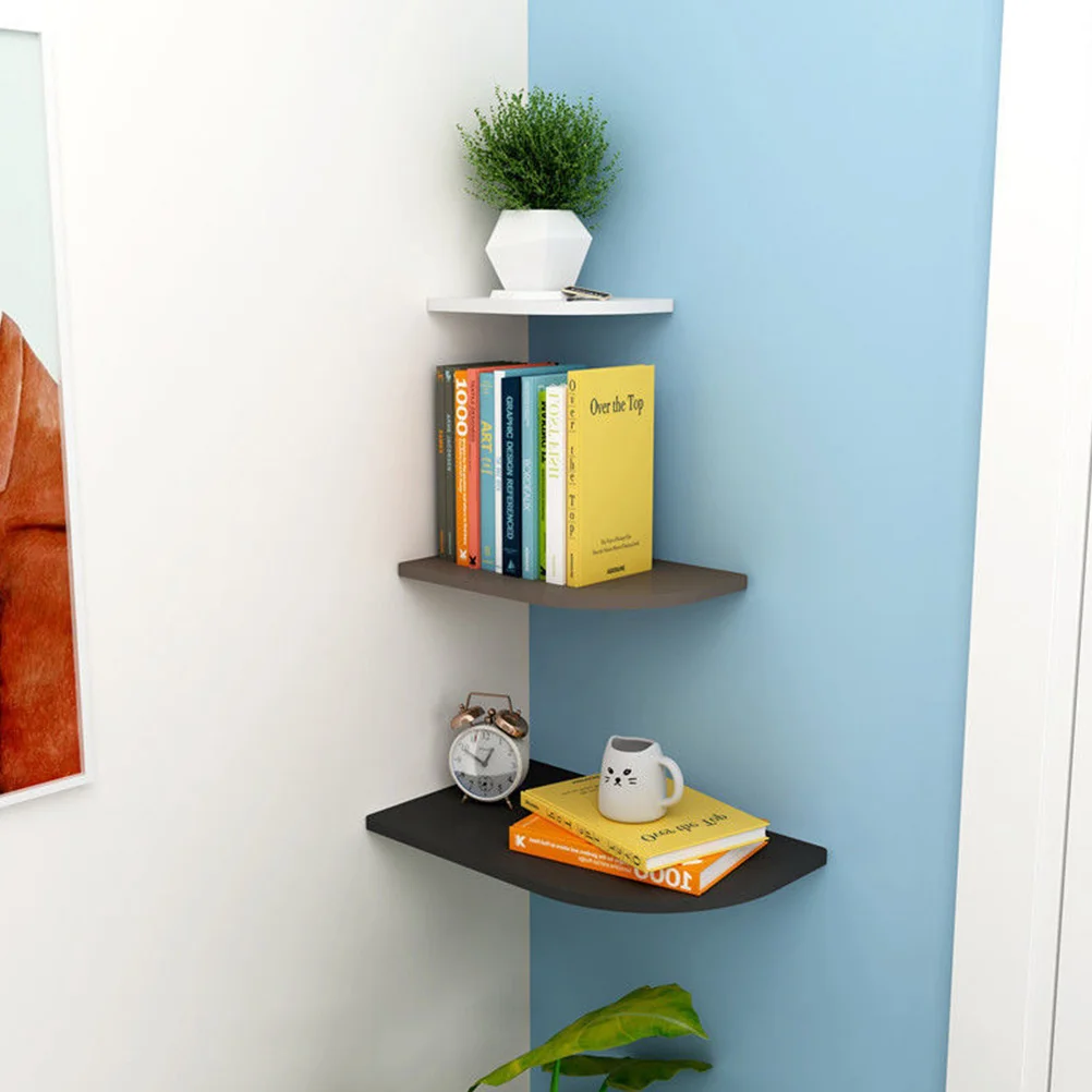 

3pcs Wall Shelves Corner Floating Small Mounted Bathroom Bedroom Decor Storage Rack Organizer Triangle Shelf Unit