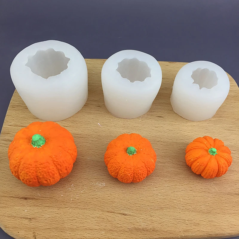 1Pc 3D Cubic Size Pumpkin Silicone Mould Handmade DIY Soap Chocolate Mousse Cake Aroma Candle Mould Kitchen Baking Tools