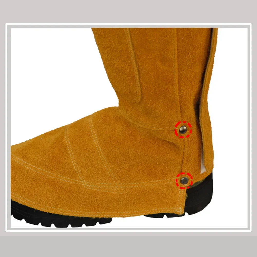 For Machinery Manufacturing Cowhide Foot Protector Wear-resistant Foot Cover Adjustable Tightness Double-layer Cowhide