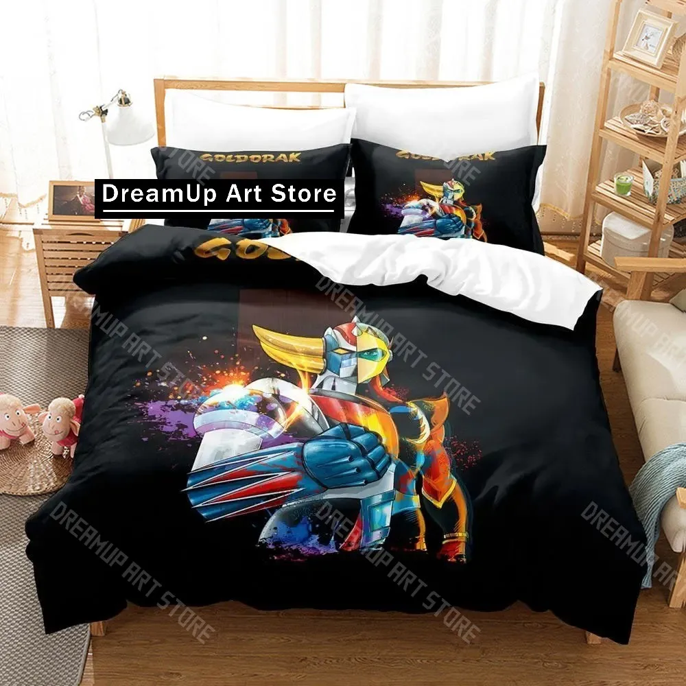 3D Printed Grendizer Goldorak Bedding Set for Boys Girls Duvet Cover Pillowcase Twin Queen King Full Single Double Sizes