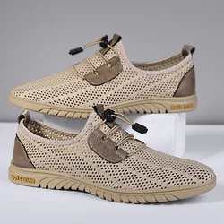 Summer Breathable Casual Men Shoes Business Mesh Dress Shoes Men Sneakers Soft Flats Hot Sale Summer Casual Shoes Moccasins