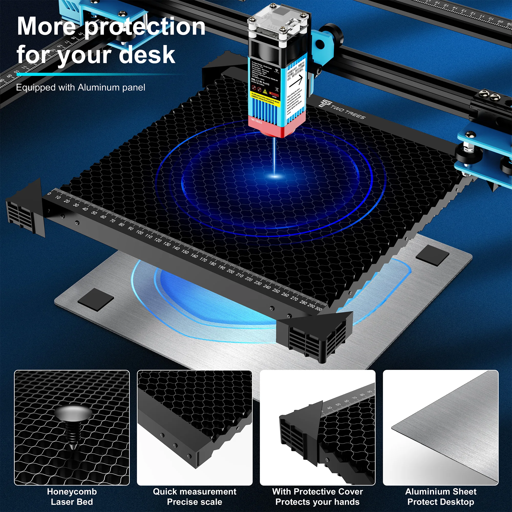 Imagem -03 - Duas Árvores-mesa de Trabalho Kit em Favo de Mel Spliceable Extra Grande Área de Escultura para Cnc Máquina de Gravação a Laser