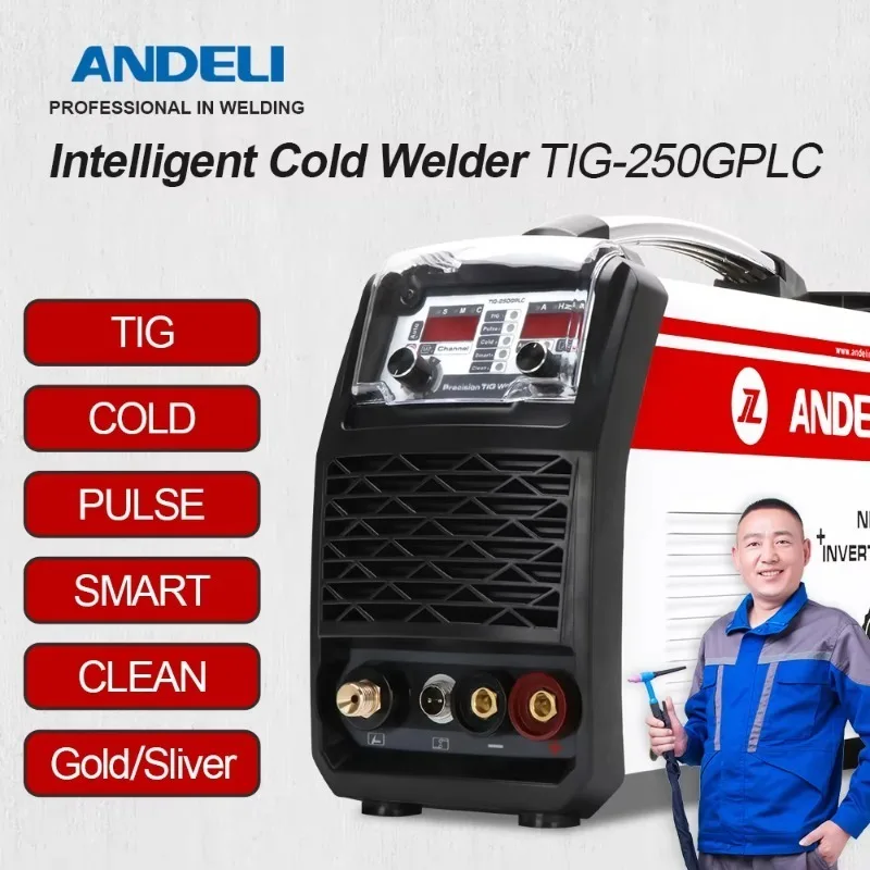 

250A 110V/220V TIG-250GPLC TIG/COLD/PULSE/CLEAN/SMART/Au-Ag Cold Welding Machine Multifunctional TIG