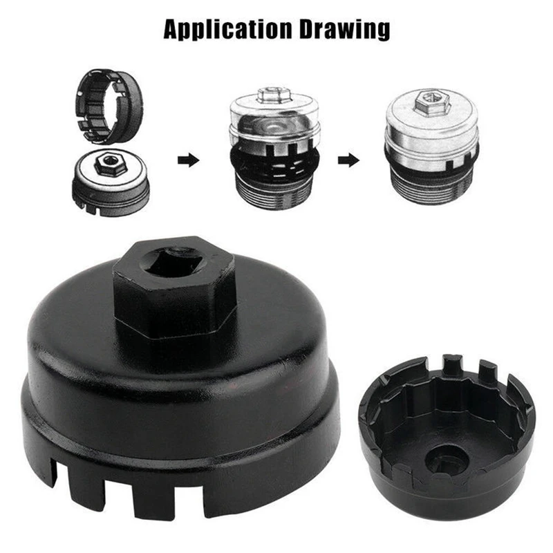 Strumento di rimozione della presa della tazza della chiave del tappo del filtro dell'olio per Toyota Lexus 64MM
