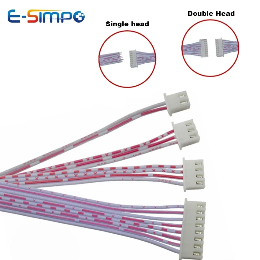10 sztuk PH2.0 XH2.54 20cm 2P 3P 4P 5P 6P 8P 10P 12P pojedyncza podwójna głowica zaciskana elektroniczna płaska wtyczka zacisk kablowy przewód łączący
