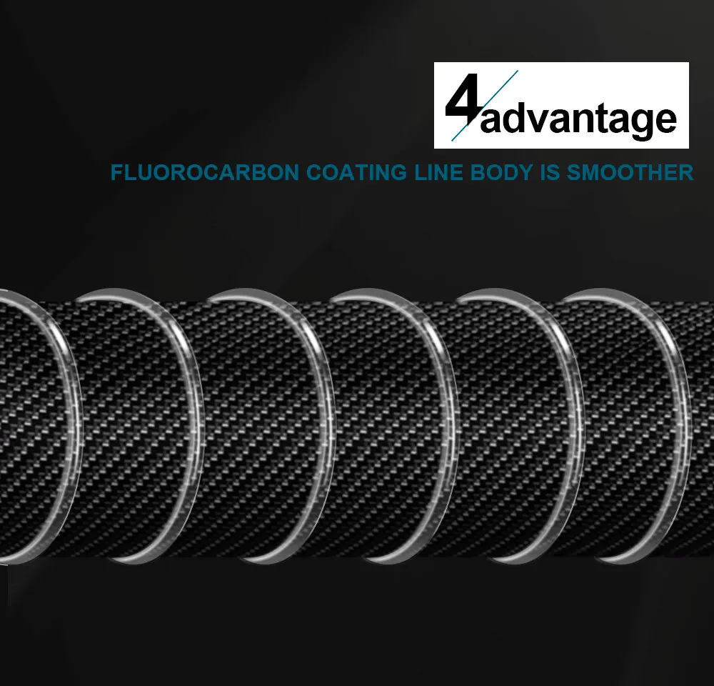 Fluorcarbon-beschichtete Angelschnur 100-500M, Monofilament-Nylonschnur 0,8-8,0 # Superstark für Karpfen und Barsch – Detail 8