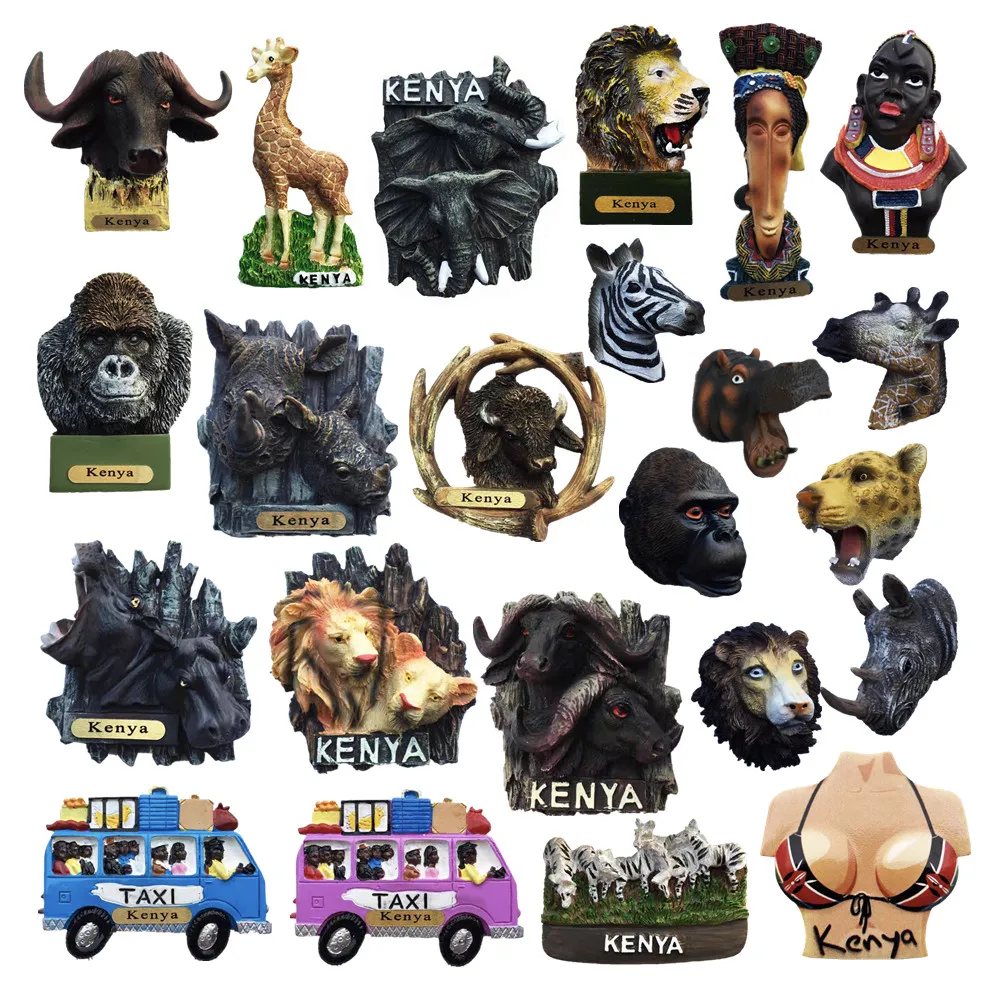 

Africa Kenya 3D Fridge Magnets Tourism Souvenir Refrigerator Magnets Sticker Collection Handicraft Gift Decoration Articles