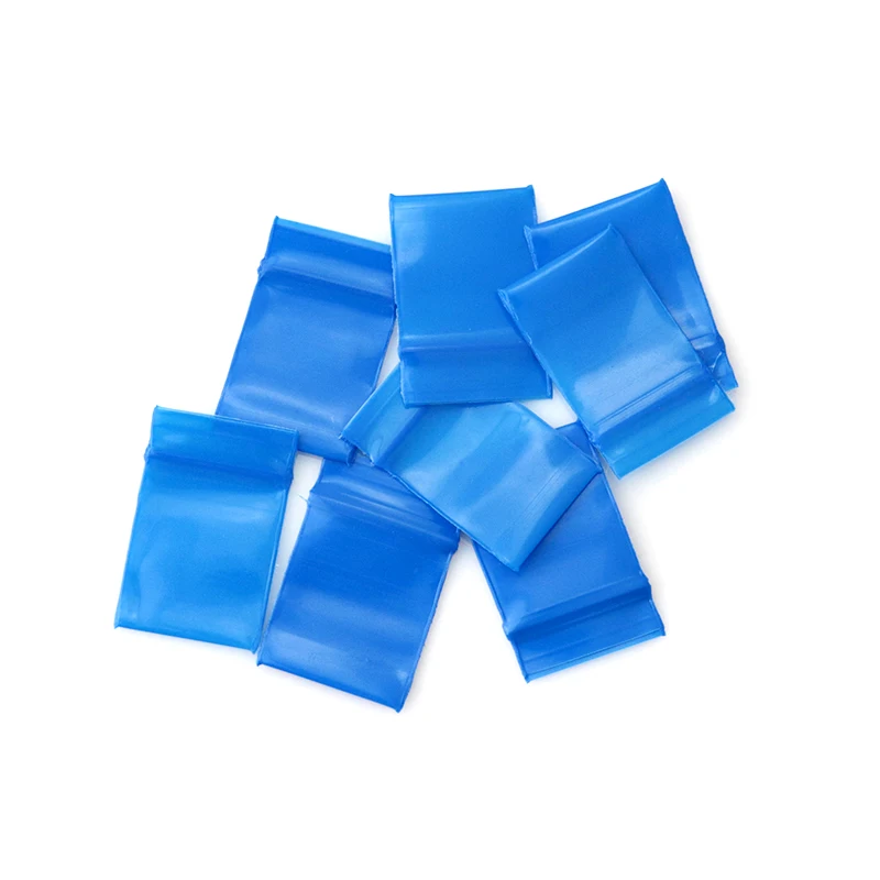 100 Pcs/Lot Blue Zip Lock Bag Transparent Small Sealing Bag Pills Coins Packing Jewelry Earring Studs Storage Plastic Pouches