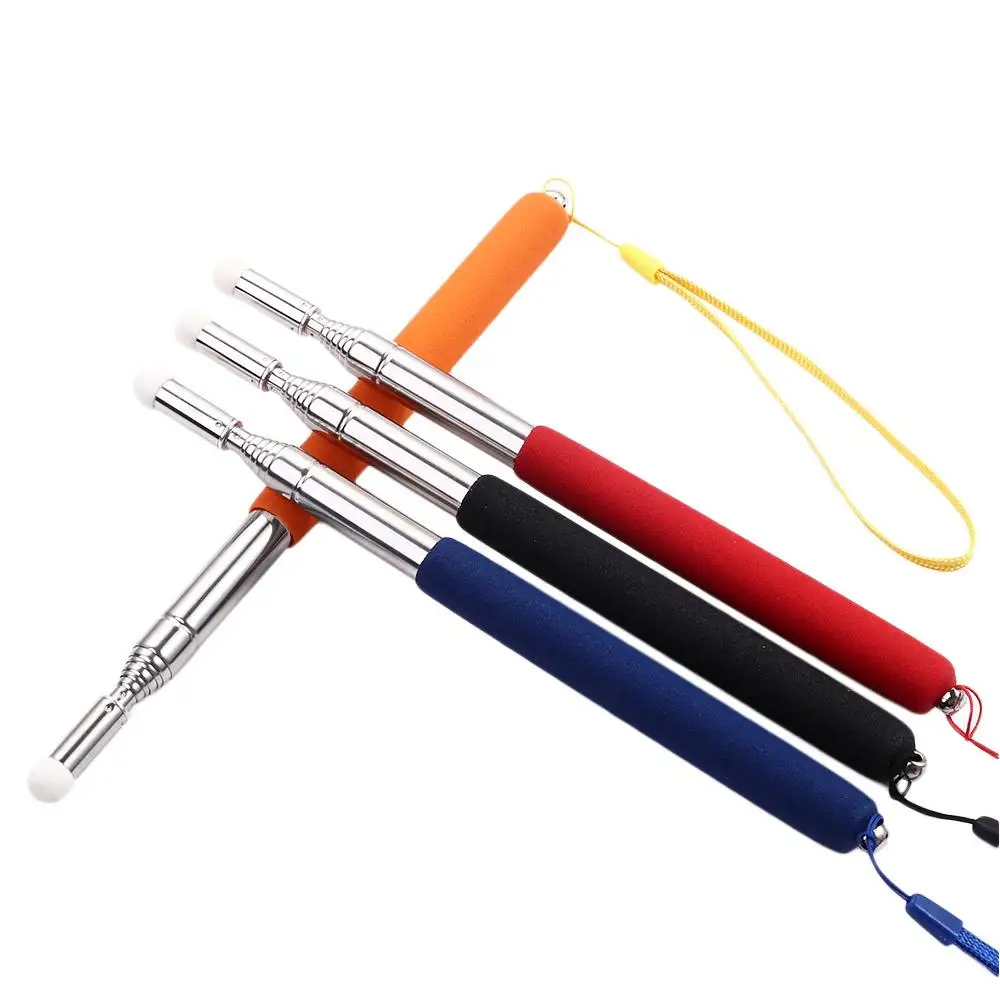 1M Extendable Stainless Steel Retractable Teaching Pointer Pen Felt Head Hand Pointer Presenter Pointing