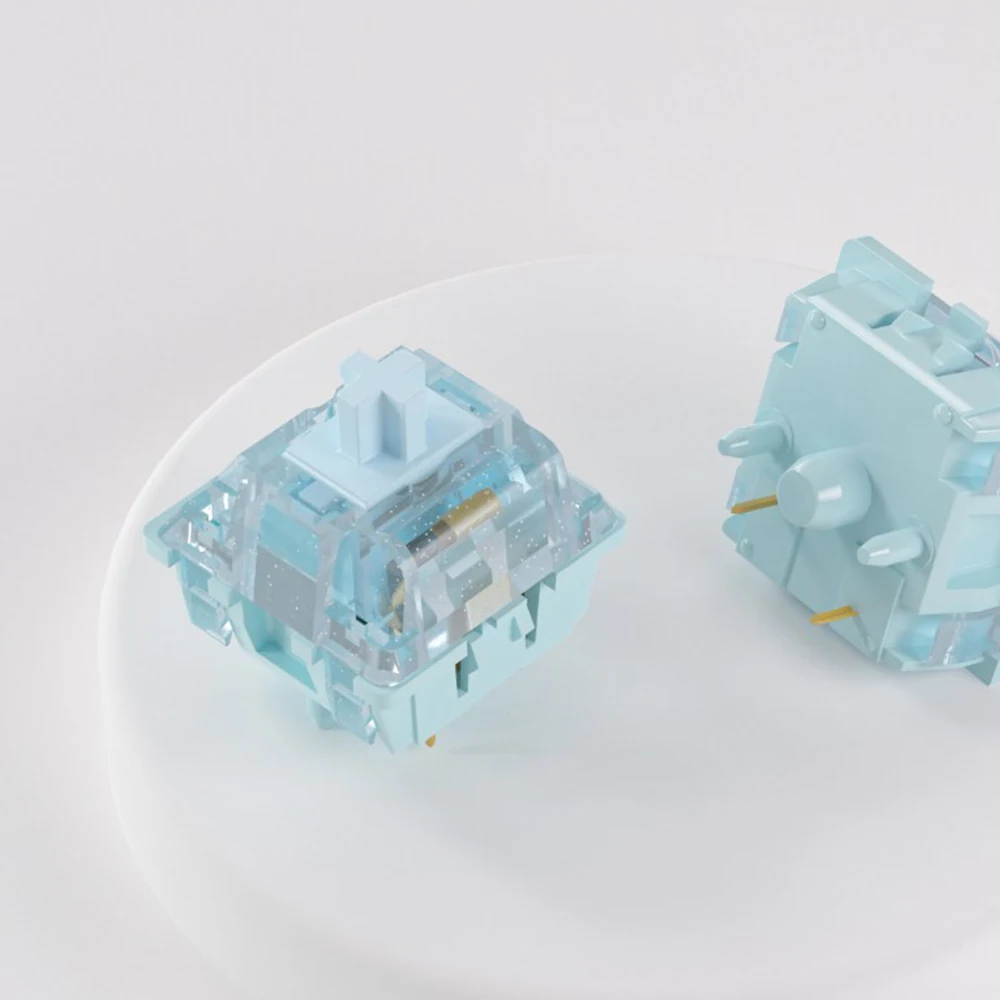 35 Pieces Creamy Blue Switch Tactile 5-Pin Linear Pre-Lubed Silent Switch MX-Compatible for Mechanical Keyboard