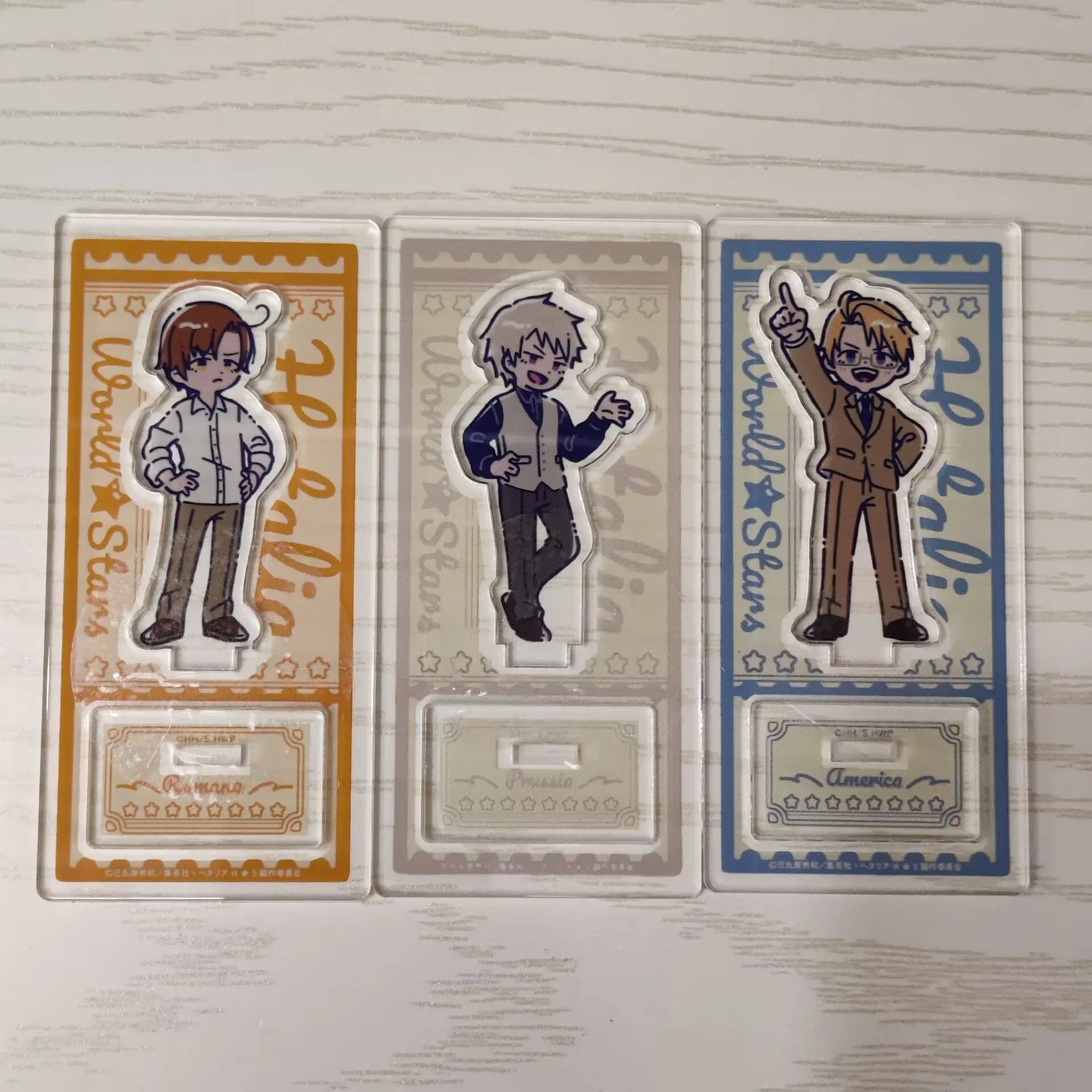 Anime Hetalia: Axis Powers Figures Francis Bonnefoy Ludwig Cosplay Acrylic Stands Model Cute Plate Desk Decor Standing Sign Toy