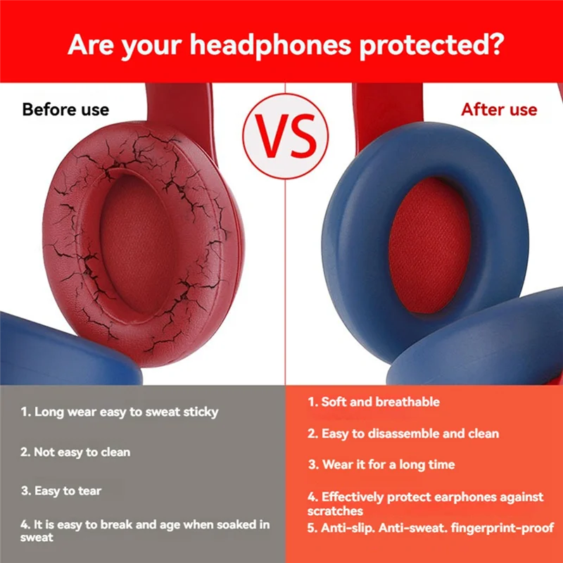 Чехол для ушей для наушников Beats Studio3/Studio 2,0, силиконовый протектор, амбушюры, запасные части для беспроводной гарнитуры