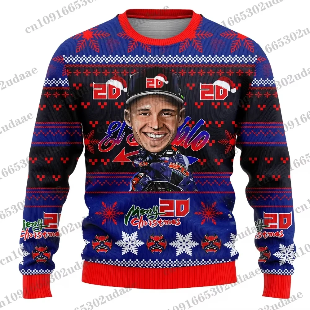 جديد 25-26 فابيو كوارتارارو رقم. 20 سائق عيد الميلاد متعة Crewneck البلوز الشتاء الاحتفال عيد الميلاد عارضة...
