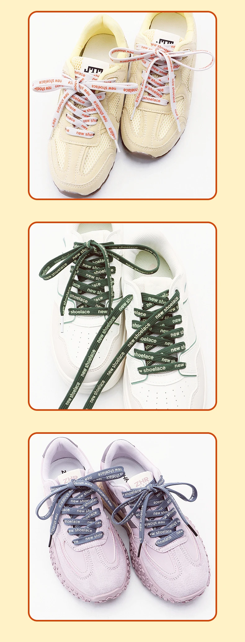 Neue bedruckte flache Schnürsenkel, modische Schnürsenkel für Sneaker und Canvas-Schuhe, Ersatz-Schnürsenkel, 1 Paar – Detail 7