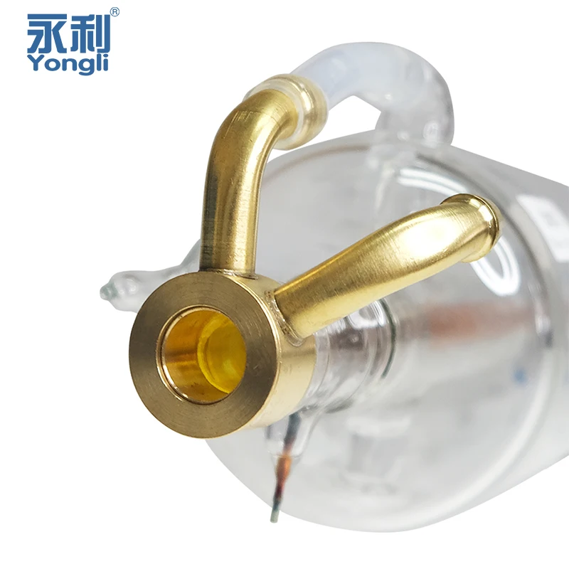 

Yongli 65-160W Glass CO2 Laser Tube Metal Head Dia. 80mm Length 1050mm-1850mm for CO2 Laser Engraving Cutting Machine Parts