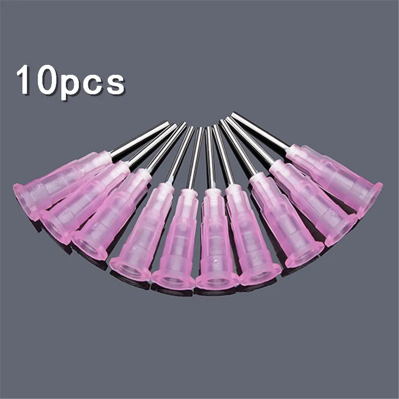 Seringue à Colle Universelle en Acier Inoxydable, Pointe Émoussée pour Collage, Remplissage d'Encre, Flux de Soudage, 0.9mm, 10 Pièces