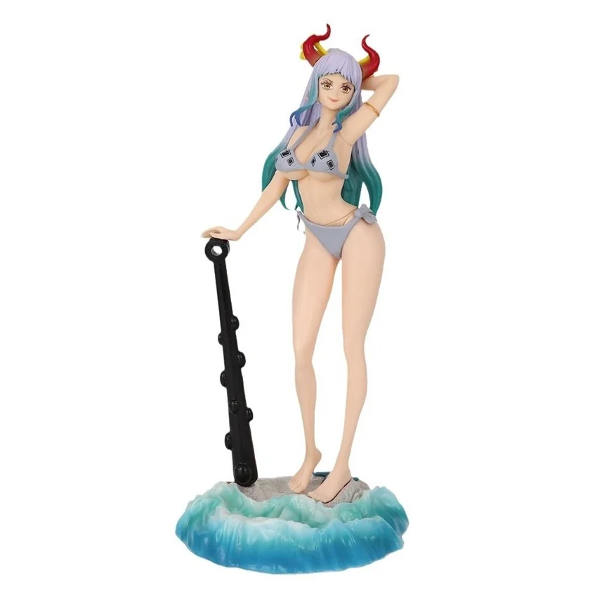 24CM One Piece Charming Holiday Swimwear Yamato Standing Anime Figure PVC Action Figure Model Collection Toys Doll Gifts