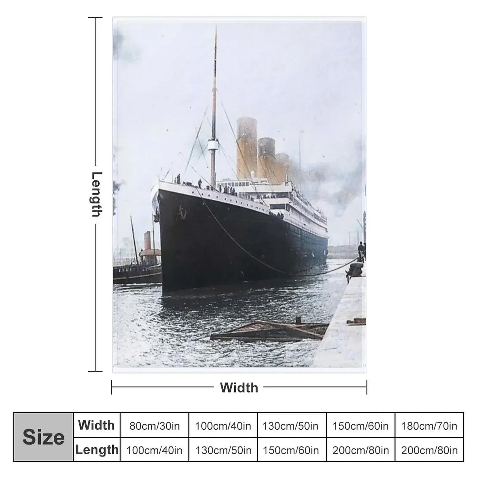 Titanic prepares to leave port, 1912 Throw Blanket Soft Plush Plaid Decoratives Blankets