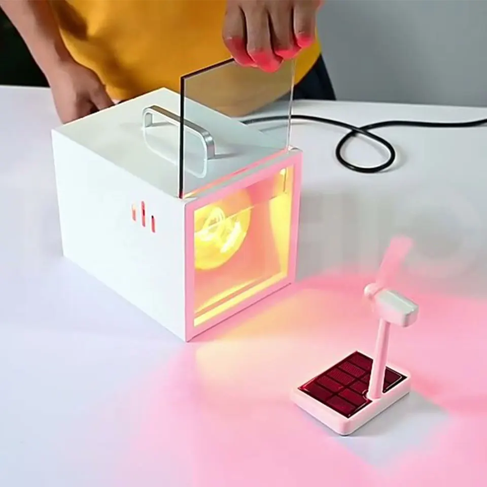Handheld Infrared Heat Lamp Box,150W Portable Heat Kit with 1 Glass Panel/ IR Tester,for Window Film Tint Demo,Paint Drying OC-2