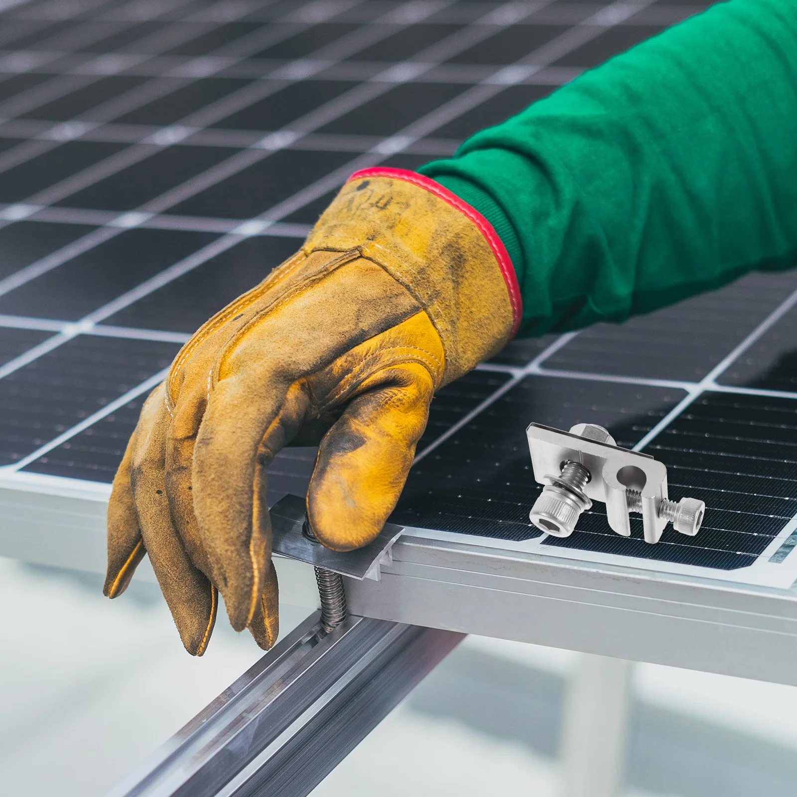 

4Pcs Solar Panel Grounding Lugs Corrosion Resistant Ground Clamp for Burying Bare Wires and Efficient Photovoltaic Coupling