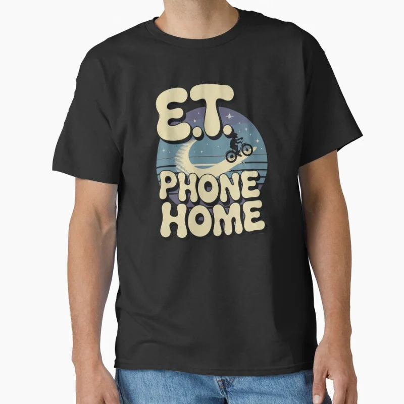 

E.T. Phone Home 1028 Retro 80s Alien Movie The Extra-Terrestrial Sci fi Gift T shirt Large size Tops Graphic Print Clothes