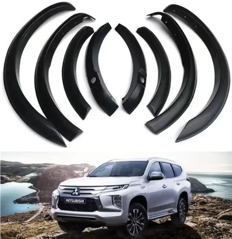 10PCS/SET For Mitsubishi Pajero Sport 2016 2017 2018 2019 2020 2021 Wheel Eyebrow Round Arc Fender Flares Body Kit Cover