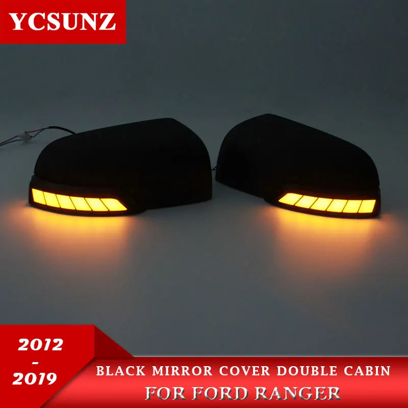 Running LED Mirror Covers For Ford Ranger 2012-2019 2020 T6 T7 T8 Wildtrak Double Cabin with lights 2021