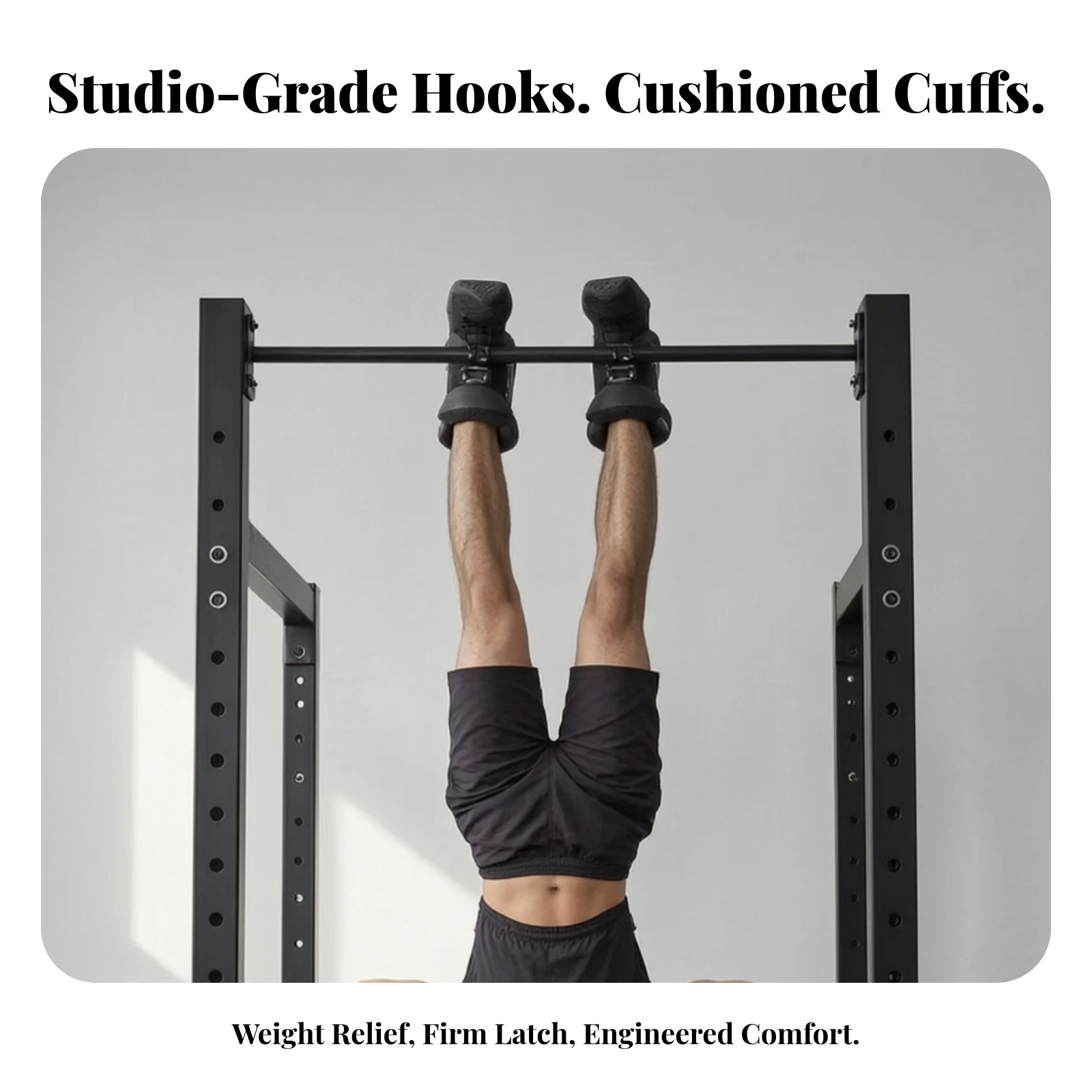 Hanging Ankle Cuffs with Assist Rope Padded Inversion Boots with Foam Padding Gear for Fitness Enthusiasts, Pull-up Workouts